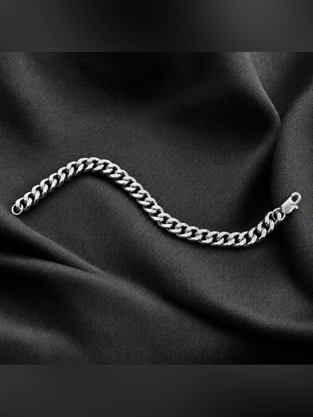 Cuban Link Stainless Steel 7.5 inch long and 10mm width men’s bracelet - Silver